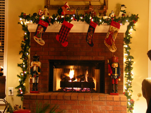cheminée décorée