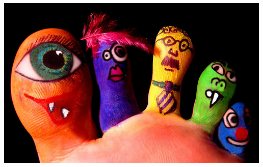 Pied tout coloré